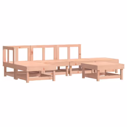 vidaXL Garden Lounge Set Outdoor Modular Sofa Set 6 Piece Solid Wood Pine - natural douglas