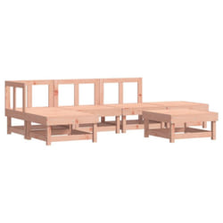vidaXL Garden Lounge Set Outdoor Modular Sofa Set 6 Piece Solid Wood Pine - natural douglas