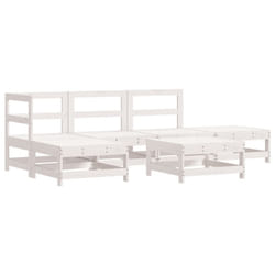vidaXL Garden Lounge Set Outdoor Modular Sofa 6 Piece White Solid Wood Pine