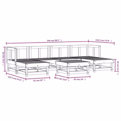 vidaXL Garden Lounge Set Outdoor Modular Sofa Set 7 Piece Solid Wood Pine - natural pine - Additional view 3
