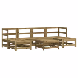 vidaXL Garden Lounge Set Outdoor Modular Sofa 7 Piece Impregnated Wood Pine