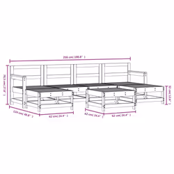 vidaXL Garden Lounge Set Outdoor Modular Sofa 7 Piece White Solid Wood Pine