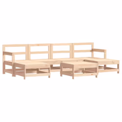 vidaXL Garden Lounge Set Outdoor Modular Sofa Set 7 Piece Solid Wood Pine - natural pine