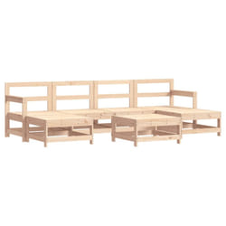 vidaXL Garden Lounge Set Outdoor Modular Sofa Set 7 Piece Solid Wood Pine - natural pine