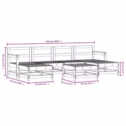 vidaXL Garden Lounge Set Outdoor Modular Sofa Set 7 Piece Solid Wood Pine - white pine - Additional view 6