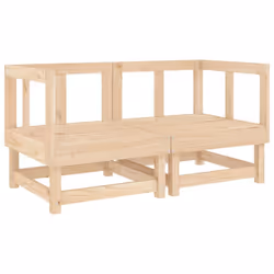 vidaXL Garden Lounge Set Outdoor Sofa Set Corner Sofa 11 Piece Solid Wood Pine - natural pine - Additional view 5