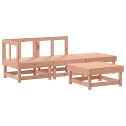 vidaXL Garden Lounge Set Outdoor Modular Sofa Set 4 Piece Solid Wood Pine - natural douglas