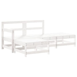 vidaXL Garden Lounge Set Outdoor Modular Sofa Set 4 Piece Solid Wood Pine - white