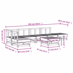 vidaXL Garden Lounge Set Outdoor Modular Sofa Set 7 Piece Solid Wood Pine - natural pine - Additional view 3