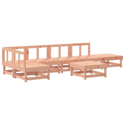 vidaXL Garden Lounge Set Outdoor Modular Sofa Set 7 Piece Solid Wood Pine - natural douglas