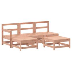 vidaXL Garden Lounge Set Outdoor Modular Sofa Set 5 Piece Solid Wood Pine - natural douglas