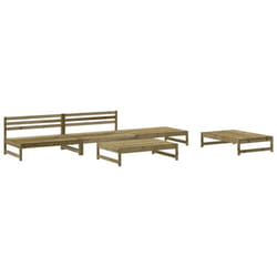 vidaXL Garden Lounge Set Outdoor Modular Sofa Set 5 Piece Solid Wood Pine - dark brown