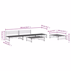 vidaXL Garden Lounge Set Outdoor Modular Sofa Set 5 Piece Solid Wood Pine - dark brown