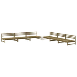 vidaXL Garden Lounge Set Outdoor Modular Sofa Set 6 Piece Solid Wood Pine - dark brown