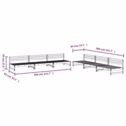 vidaXL Garden Lounge Set Outdoor Modular Sofa Set 6 Piece Solid Wood Pine - dark brown
