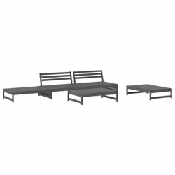 vidaXL Garden Lounge Set Outdoor Modular Sofa Set 5 Piece Solid Wood Pine - grey