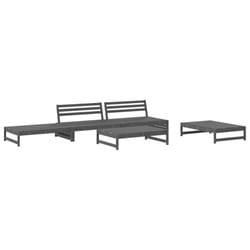 vidaXL Garden Lounge Set Outdoor Modular Sofa Set 5 Piece Solid Wood Pine - grey