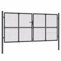 vidaXL Mesh Garden Gate Fence Door 300x175 cm Anthracite Galvanised Steel