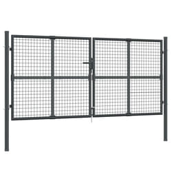 vidaXL Mesh Garden Gate Fence Door 300x175 cm Anthracite Galvanised Steel