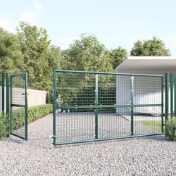 vidaXL Garden Gate Lawn Fence Door Mesh Patio Outdoor Gate Galvanised Steel - green, 350 x 175 cm - Additional view 2