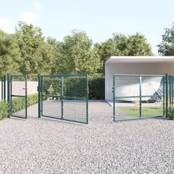 vidaXL Garden Gate Lawn Fence Door Mesh Patio Outdoor Gate Galvanised Steel - green, 500 x 175 cm - Additional view 2