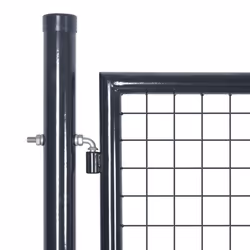 vidaXL Garden Gate Lawn Fence Door Mesh Patio Outdoor Gate Galvanised Steel - anthracite, 400 x 175 cm - Additional view 4
