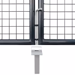 vidaXL Garden Gate Lawn Fence Door Mesh Patio Outdoor Gate Galvanised Steel - anthracite, 400 x 175 cm - Additional view 5