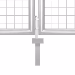 vidaXL Garden Gate Lawn Fence Door Mesh Patio Outdoor Gate Galvanised Steel - silver, 350 x 175 cm - Additional view 5