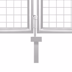 vidaXL Garden Gate Lawn Fence Door Mesh Patio Outdoor Gate Galvanised Steel - silver, 500 x 175 cm - Additional view 4