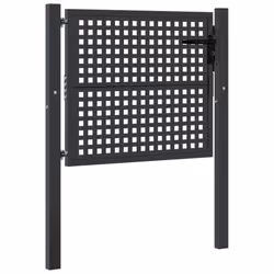 vidaXL Garden Gate Driveway Fence Gate Fence Panel Patio Gate Anthracite Steel - 105 x 125 cm