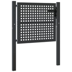 vidaXL Garden Gate Driveway Fence Gate Fence Panel Patio Gate Anthracite Steel - 105 x 125 cm