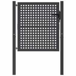 vidaXL Garden Gate Driveway Fence Gate Fence Panel Patio Gate Anthracite Steel - 105 x 150 cm - Additional view 2
