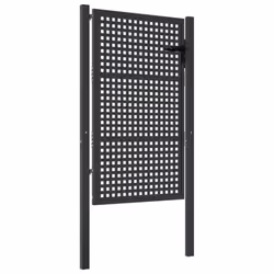 vidaXL Garden Gate Driveway Fence Gate Fence Panel Patio Gate Anthracite Steel - 105 x 175 cm