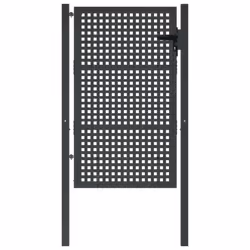 vidaXL Garden Gate Driveway Fence Gate Fence Panel Patio Gate Anthracite Steel - 105 x 175 cm