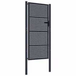 vidaXL Garden Gate Driveway Fence Gate Fence Panel Patio Gate Anthracite Steel - 105 x 250 cm