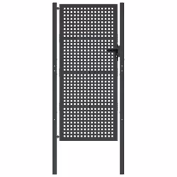 vidaXL Garden Gate Driveway Fence Gate Fence Panel Patio Gate Anthracite Steel - 105 x 250 cm