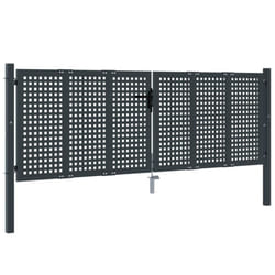 vidaXL Garden Gate Driveway Fence Gate Fence Panel Patio Gate Anthracite Steel - 300 x 125 cm