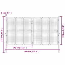 vidaXL Garden Gate Driveway Fence Gate Fence Panel Patio Gate Anthracite Steel - 300 x 175 cm - Additional view 3