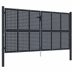 vidaXL Garden Gate Driveway Fence Gate Fence Panel Patio Gate Anthracite Steel - 300 x 200 cm