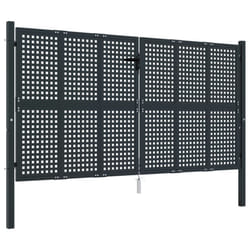 vidaXL Garden Gate Driveway Fence Gate Fence Panel Patio Gate Anthracite Steel - 300 x 200 cm