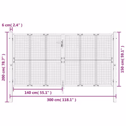 vidaXL Garden Gate Driveway Fence Gate Fence Panel Patio Gate Anthracite Steel - 300 x 200 cm