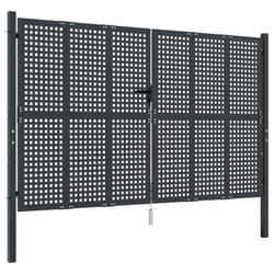 vidaXL Garden Gate Driveway Fence Gate Fence Panel Patio Gate Anthracite Steel - 300 x 250 cm