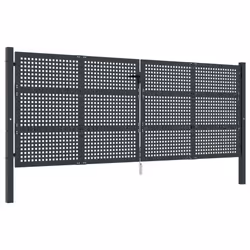 vidaXL Garden Gate Driveway Fence Gate Fence Panel Patio Gate Anthracite Steel - 400 x 200 cm