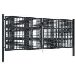vidaXL Garden Gate Driveway Fence Gate Fence Panel Patio Gate Anthracite Steel - 400 x 200 cm