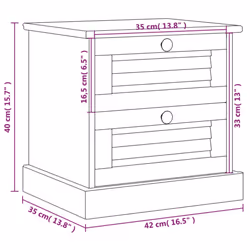 vidaXL Bedside Cabinet Wooden Bedside Table Nightstand VIGO Solid Wood Pine - brown - Additional view 2