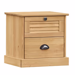 vidaXL Bedside Cabinet Wooden Bedside Table Nightstand VIGO Solid Wood Pine - brown - Additional view 3