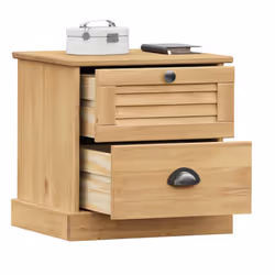 vidaXL Bedside Cabinet Wooden Bedside Table Nightstand VIGO Solid Wood Pine - brown - Additional view 4