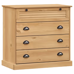 vidaXL Chest of Drawers Wooden Sideboard Storage Cabinet VIGO Solid Wood Pine - brown - Additional view 3