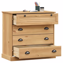 vidaXL Chest of Drawers Wooden Sideboard Storage Cabinet VIGO Solid Wood Pine - brown - Additional view 4