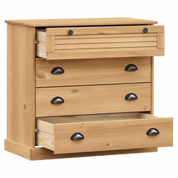 vidaXL Chest of Drawers Wooden Sideboard Storage Cabinet VIGO Solid Wood Pine - brown - Additional view 5